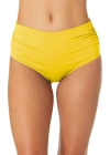 Anne Cole Live In Color Convertible High Waist Shirred Swim Bottom In Yellow