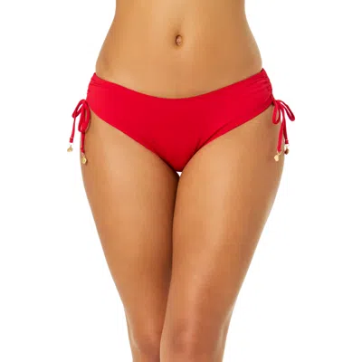 Anne Cole Live In Color Solid Side Tie Swim Bottom In Red