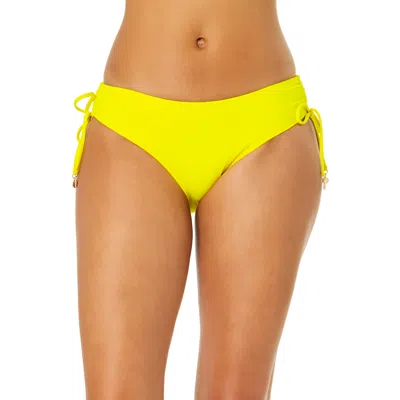 Anne Cole Live In Color Solid Side Tie Swim Bottom In Yellow