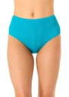 Anne Cole Live In Color Textured High Waist Swim Bottom In Freshwater Turquoise