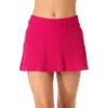 Anne Cole Live In Color Textured Skirted Swim Bottom In Pink