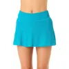 Anne Cole Live In Color Textured Skirted Swim Bottom In Blue