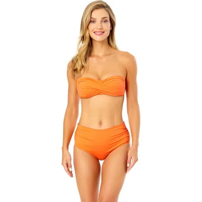 Anne Cole Live In Color Twist Bandeau Bikini Top In Peach