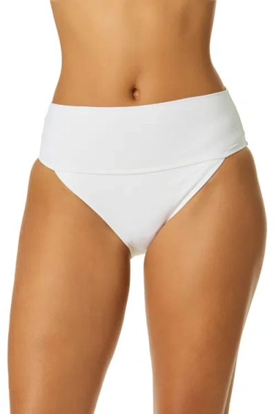 Anne Cole Live In Color White Soft Band High Waist Swim Bottom