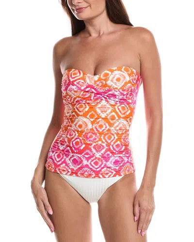 Anne Cole Liz Twist Strapless Tankini In Multi