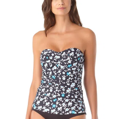Anne Cole Liz Womens Twist Front Strapless Swim Top Separates In Multi