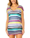 Anne Cole Mesh Tee In Multi