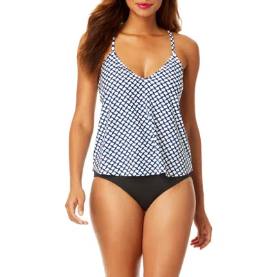 Anne Cole Neo Geo Easy Triangle Tankini Two-piece Swimsuit