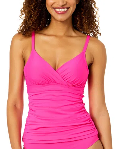 Anne Cole Off-the-shoulder Tankini In Pink