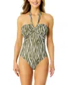 Anne Cole Twist Front Strapless One-piece In Multi