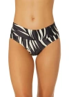 Anne Cole Palm Chic Soft Band Mid Rise Bikini Swim Bottom In Black