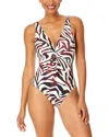 Anne Cole Live In Color Plunge Twist One Piece Swimsuit