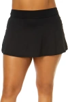 Anne Cole Plus Plus Live In Color Skort Swim Bottom In Black
