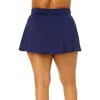 Anne Cole Plus Plus Live In Color Skort Swim Bottom In Navy