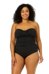 Anne Cole Plus Plus Twist Front Shirred One Piece Swimsuit In Black