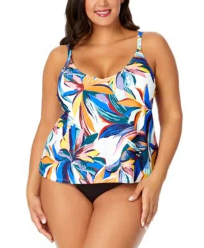 Anne Cole Riviera Floral Easy Triangle Tankini Swim Top In Multi