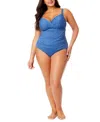 ANNE COLE PLUS SIZE SHIRRED TANKINI TOP