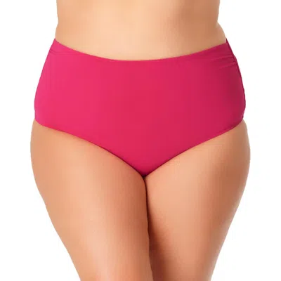 Anne Cole Plus Womens Convertible High Waist Swim Bottom Separates In Pink