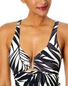 Anne Cole Rectangle Ring Front Tri Tankini In Multi
