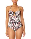 Anne Cole Ring Front High Waist Bottom In Multi