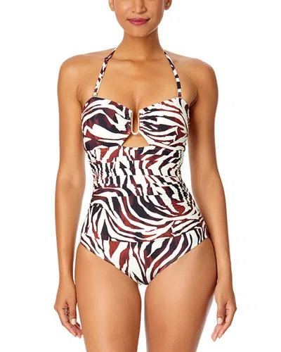 Anne Cole Ring Front High Waist Bottom In Multi