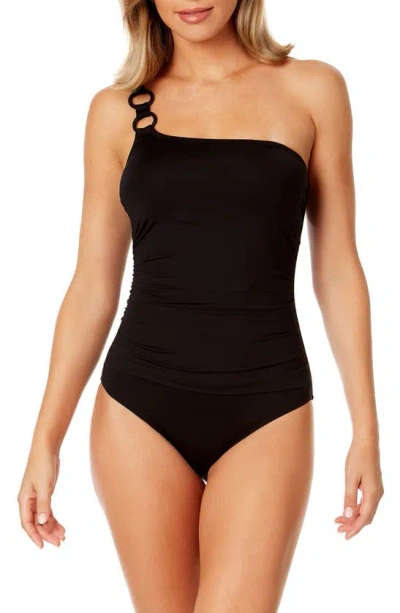Anne Cole Ring Strap One-piece Swimsuit In Black
