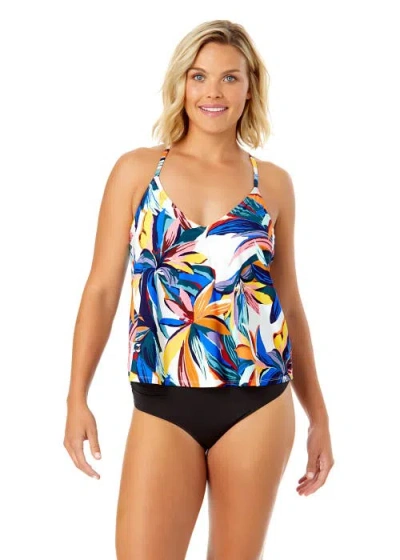 Anne Cole Riviera Floral Easy Triangle Tankini Swim Top In Multi