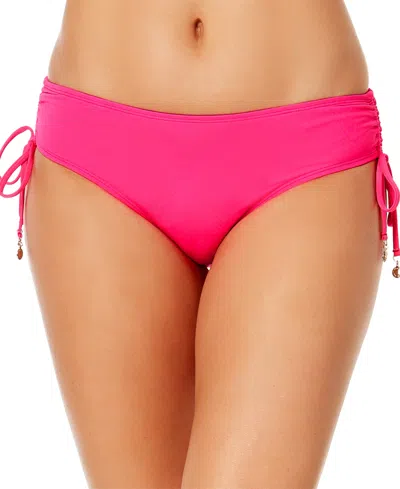 Anne Cole Ruched-side Bikini Bottoms In Pink Punch