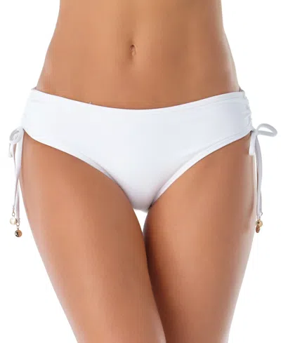 Anne Cole Ruched-side Bikini Bottoms In White