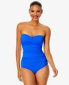 Anne Cole Live In Color Twist Front Bandeaukini Swim Top In Fuchsia