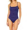 Anne Cole Live In Color Shirred Lingerie Maillot One Piece In Blue