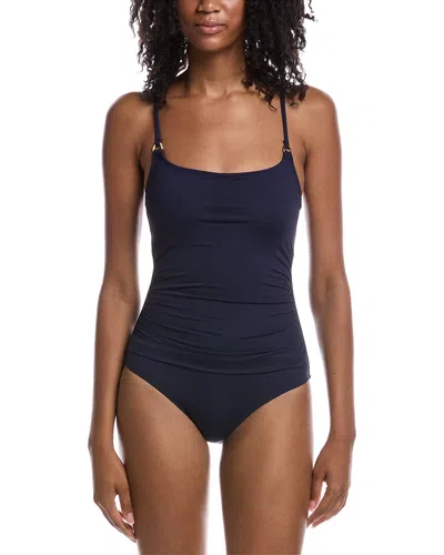 Anne Cole Shirred Mallot One-piece In Black