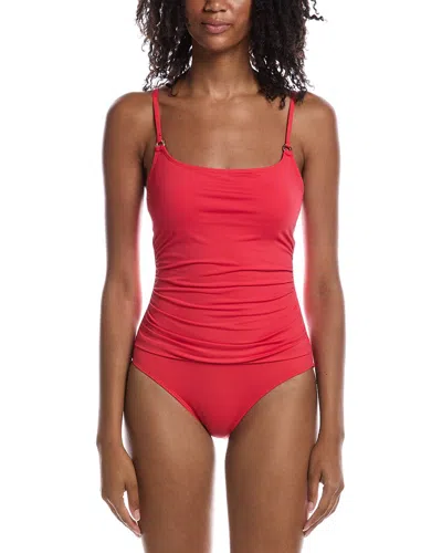 Anne Cole Shirred Mallot One-piece In Red
