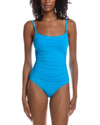 Anne Cole Shirred Mallot One-piece In Blue