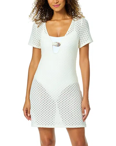 Anne Cole Short Sleeve Cover-up In White