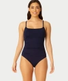 Anne Cole Signature In Living Color Shirred Lingerie Maillot One-piece In Black