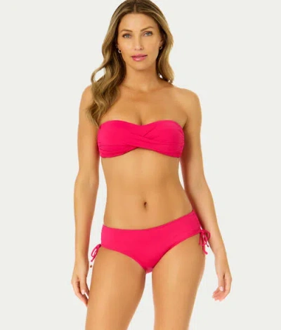 Anne Cole Signature Live In Color Twist Bandeau Bikini Top In Magenta