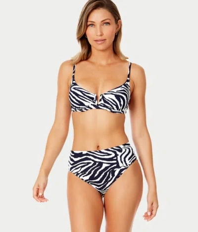 Anne Cole Signature Zebra Shadow Mid-waist Bikini Bottom