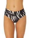 Anne Cole Palm Chic Soft Band Mid Rise Bikini Swim Bottom In Black