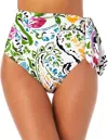 Anne Cole Soft Band Side Tie Swimsuit Bottom In Petal Paisley In Multi