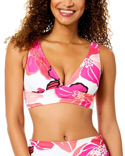 Anne Cole Soft Shirred Band Bralette In Multi