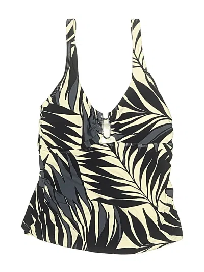 Pre-owned Anne Cole Swimsuit Top Black Print Pattern Swimwear