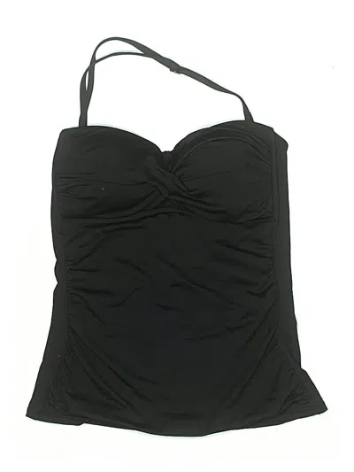 Pre-owned Anne Cole Swimsuit Top Black Solid Pattern Swimwear