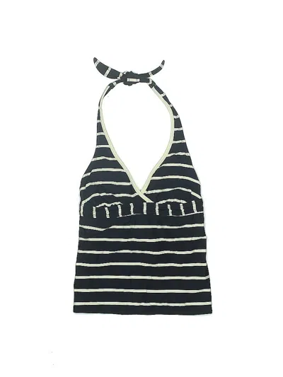 Pre-owned Anne Cole Swimsuit Top Black Stripes Pattern Swimwear