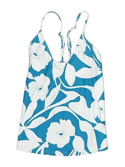 Pre-owned Anne Cole Swimsuit Top Blue Floral Pattern Swimwear