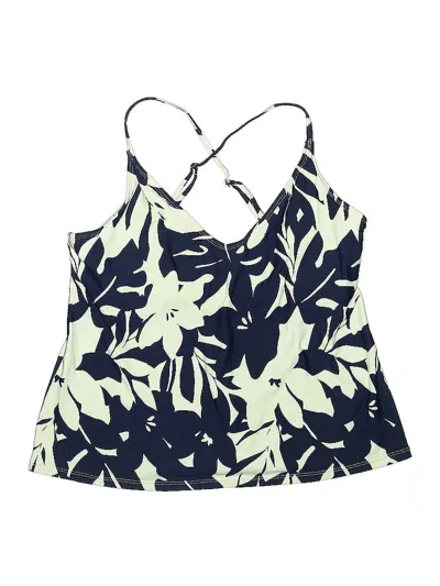 Pre-owned Anne Cole Swimsuit Top Blue Print Pattern Swimwear