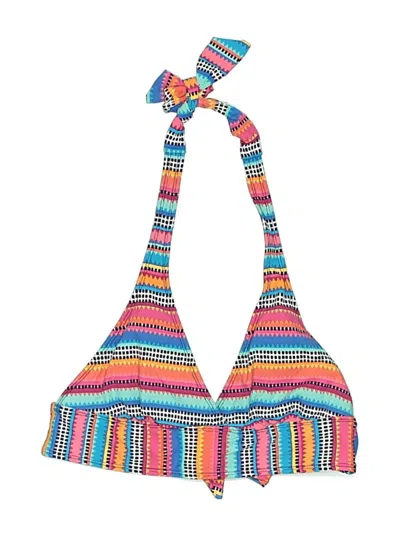 Pre-owned Anne Cole Swimsuit Top Blue Print Pattern Swimwear