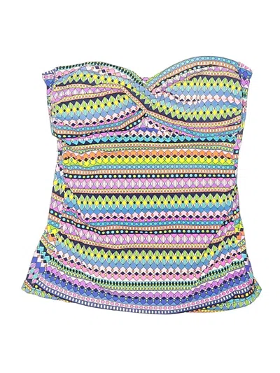 Pre-owned Anne Cole Swimsuit Top Blue Print Pattern Swimwear
