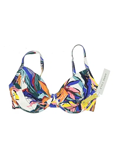 Pre-owned Anne Cole Swimsuit Top Blue Print Pattern Swimwear