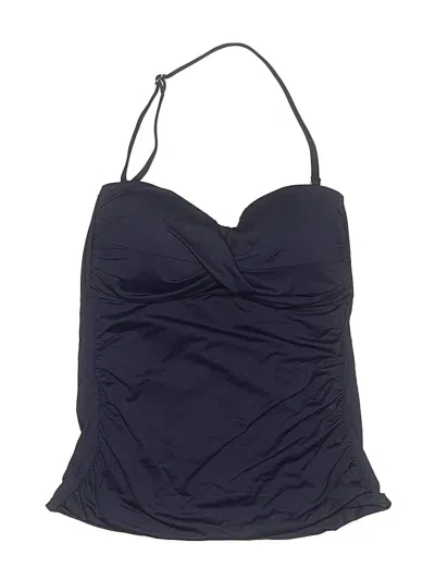 Pre-owned Anne Cole Swimsuit Top Blue Solid Pattern Swimwear